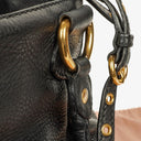 Miu Miu Vitello Black Caribu Leather Tote Bag