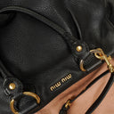 Miu Miu Vitello Black Caribu Leather Tote Bag