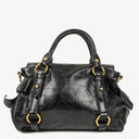 Miu Miu Vitello Black Small Bow Satchel Bag