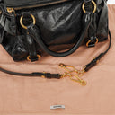 Miu Miu Vitello Black Small Bow Satchel Bag