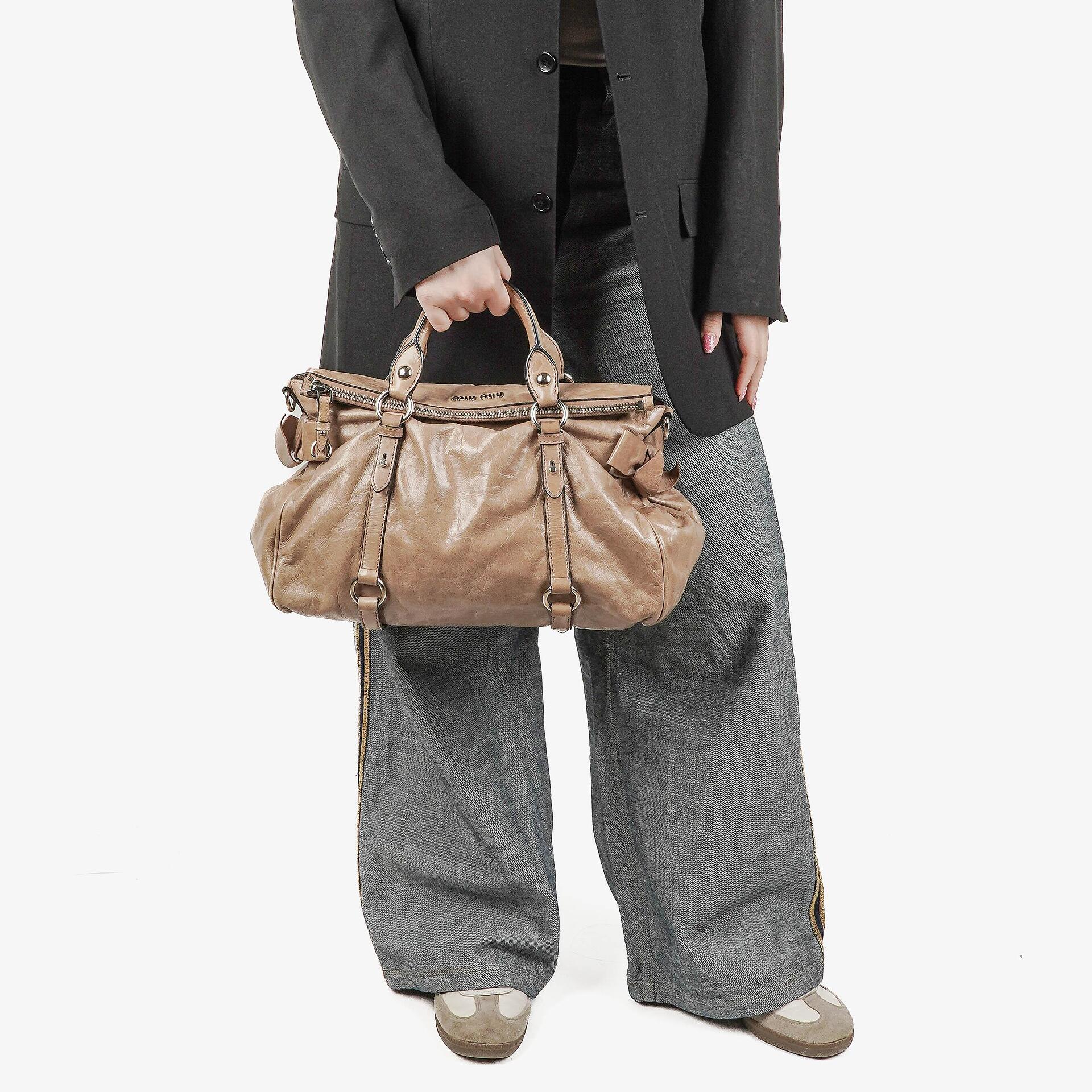 Miu Miu Vitello Bow Satchel Bag