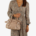 Miu Miu Vitello Lux Beige Satchel Bag
