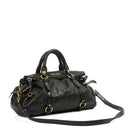 Miu Miu Vitello Lux Black Bow Satchel Bag