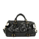 Miu Miu Vitello Lux Black Bow Satchel Bag