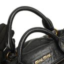 Miu Miu Vitello Lux Black Bow Satchel Bag