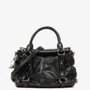 Miu Miu Vitello Lux Black Small Bow Satchel Bag