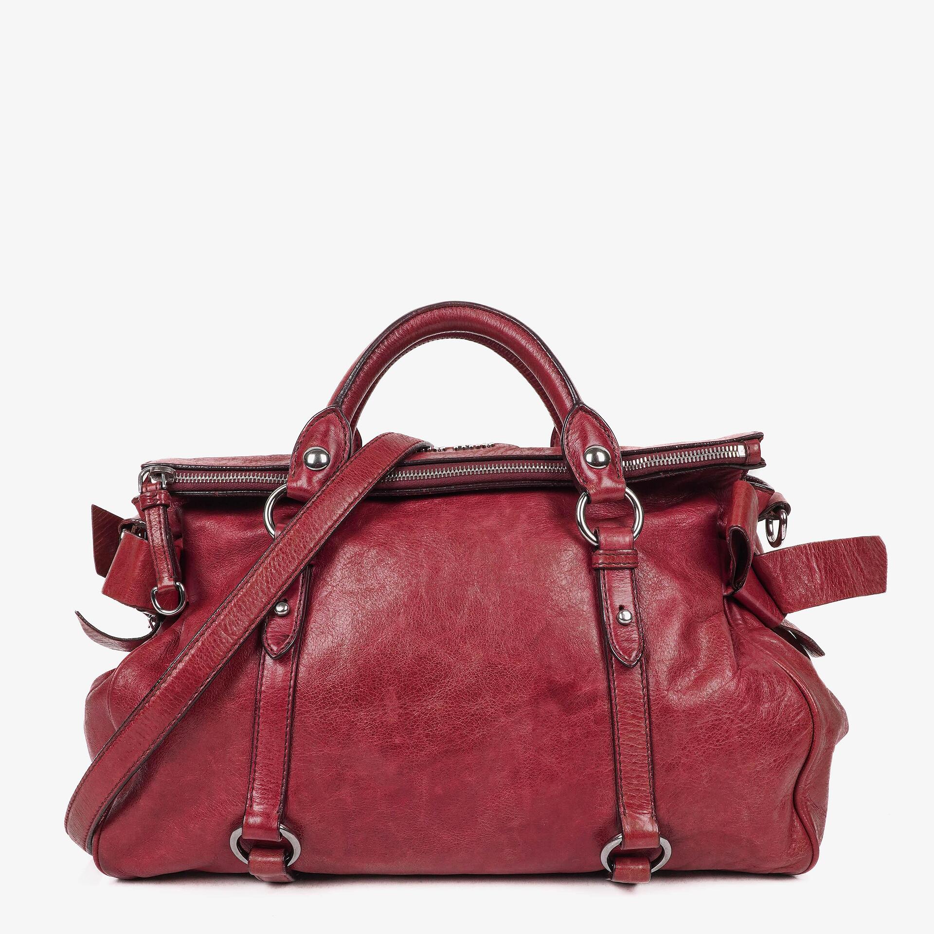 Miu Miu Vitello Lux Bow Satchel Bag