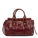 Miu Miu Vitello Lux Burgundy Satchel Bag