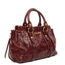 Miu Miu Vitello Lux Burgundy Satchel Bag