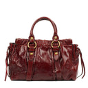 Miu Miu Vitello Lux Burgundy Satchel Bag