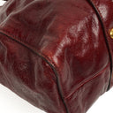 Miu Miu Vitello Lux Burgundy Satchel Bag