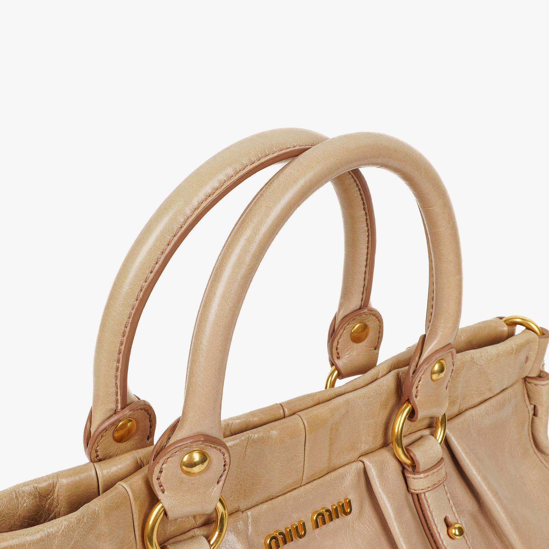Miu Miu Vitello Lux Cipria Satchel Bag