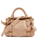 Miu Miu Vitello Lux Cipria Small Bow Satchel Bag