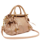 Miu Miu Vitello Lux Cipria Small Bow Satchel Bag
