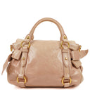Miu Miu Vitello Lux Cipria Small Bow Satchel Bag