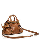 Miu Miu Vitello Lux Cognac Mini Bow Satchel Bag