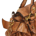 Miu Miu Vitello Lux Cognac Mini Bow Satchel Bag