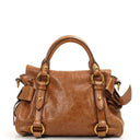 Miu Miu Vitello Lux Cognac Mini Bow Satchel Bag