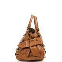 Miu Miu Vitello Lux Cognac Mini Bow Satchel Bag