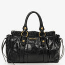 Miu Miu Vitello Lux Nero Black Satchel Bag