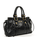 Miu Miu Vitello Lux Nero Black Satchel Bag