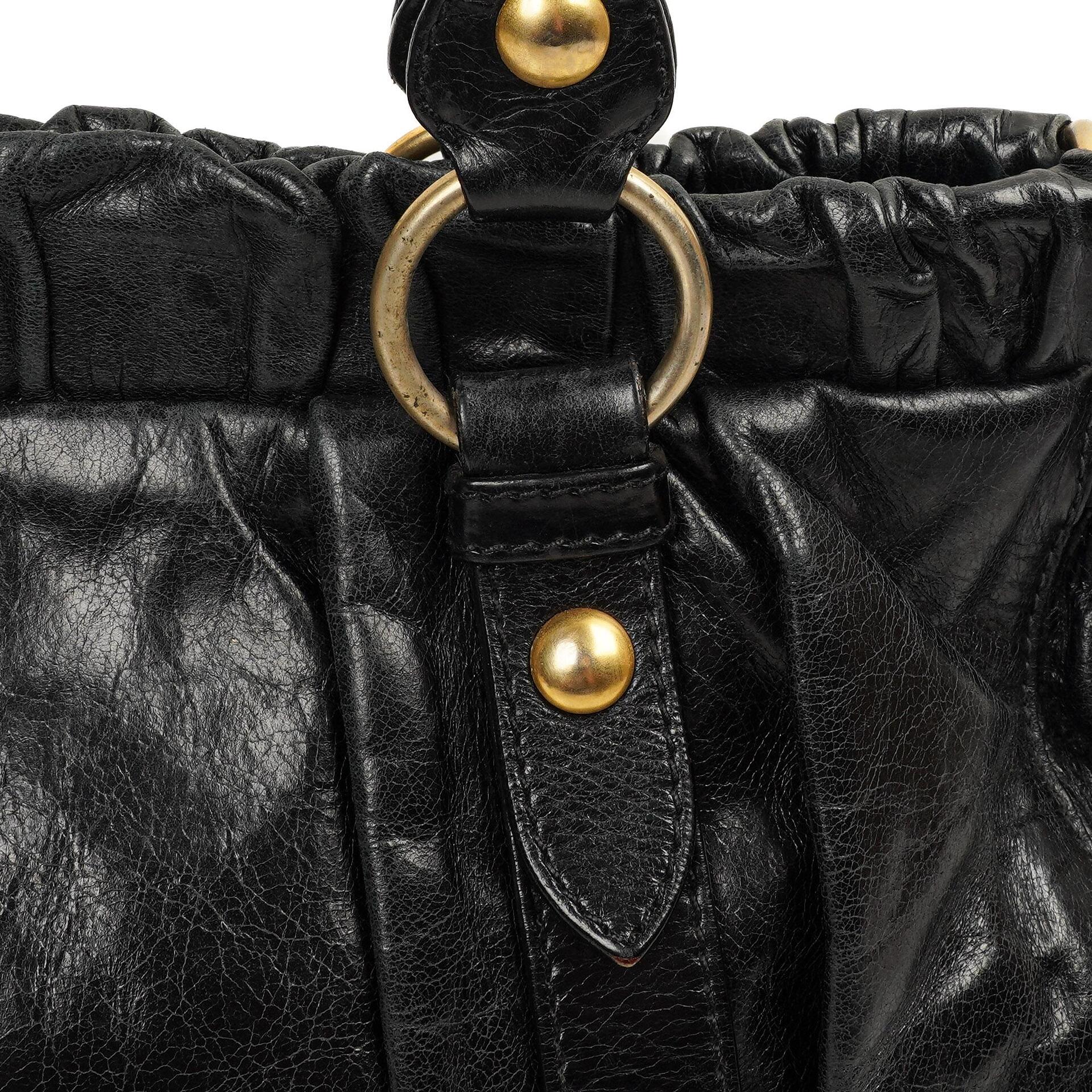 Miu Miu Vitello Lux Nero Black Satchel Bag – PLAMEXS