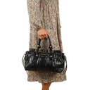 Miu Miu Vitello Lux Nero Black Satchel Bag