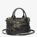 Miu Miu Vitello Lux Small Black Leather Satchel Bag