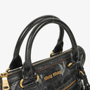 Miu Miu Vitello Lux Small Black Leather Satchel Bag