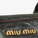 Miu Miu Vitello Lux Small Black Leather Satchel Bag