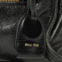 Miu Miu Vitello Lux Small Black Leather Satchel Bag