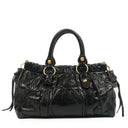 Miu Miu Vitello Shine Black Satchel Bag