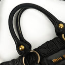 Miu Miu Vitello Shine Black Satchel Bag