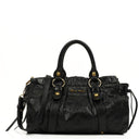 Miu Miu Vitello Shine Black Satchel Bag