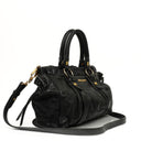 Miu Miu Vitello Shine Black Satchel Bag