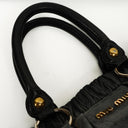 Miu Miu Vitello Shine Black Satchel Bag