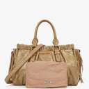 Miu Miu Vitello Shine Sabbia Satchel Bag