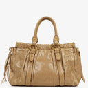 Miu Miu Vitello Shine Sabbia Satchel Bag