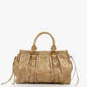 Miu Miu Vitello Shine Sabbia Satchel Bag