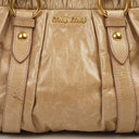 Miu Miu Vitello Shine Sabbia Satchel Bag
