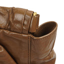 Miu Miu Vitello Shopping Tote Shine Lux Brown Satchel Bag
