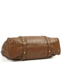 Miu Miu Vitello Shopping Tote Shine Lux Brown Satchel Bag