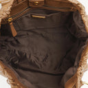 Miu Miu Vitello Shopping Tote Shine Lux Brown Satchel Bag