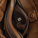 Miu Miu Vitello Shopping Tote Shine Lux Brown Satchel Bag