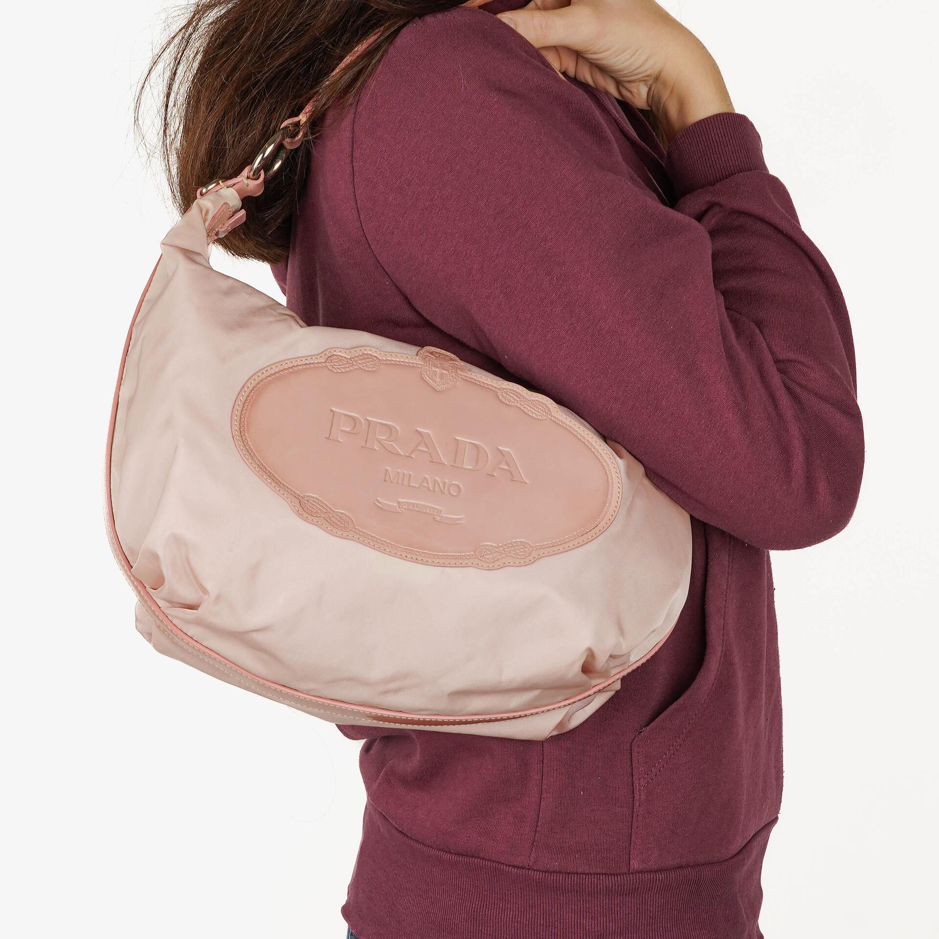 Prada Alabastro Tessuto Nylon Hobo Bag