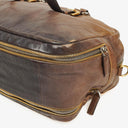 Prada Ardesia/Fumo Ombre Glace Leather Zippers Satchel Bag