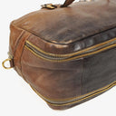 Prada Ardesia/Fumo Ombre Glace Leather Zippers Satchel Bag