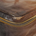 Prada Ardesia/Fumo Ombre Glace Leather Zippers Satchel Bag