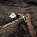 Prada Ardesia/Fumo Ombre Glace Leather Zippers Satchel Bag