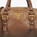 Prada Ardesia/Fumo Ombre Glace Leather Zippers Satchel Bag